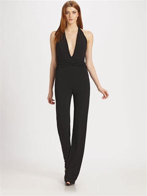 michael kors black jumper|Michael Kors embellished halter jumpsuit.